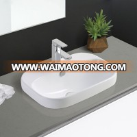 Singapore Semi Inset Ceramic Counter Top Oval Basin Bathroom