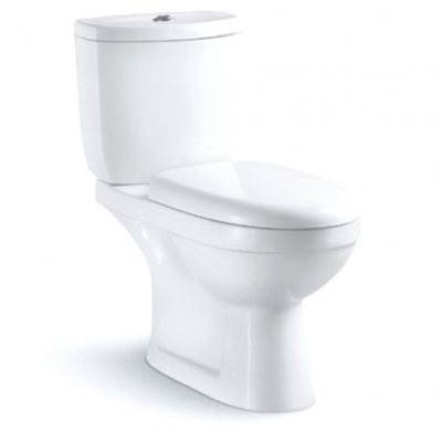 China sanitary ware dual flush WC water saving white ceramic bathroom washdown two pieces toilet with slow close seat cover