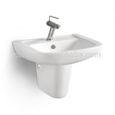 Sanitary ware ceramic basin white round shape single hole wash basin new design art wash hand ceramic wall hung sink basin